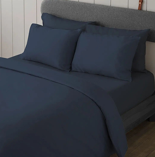 סט מצעים חלקי ג'רסי 100% כותנה 90x200 ס''מ מבית Homestyle - כחול נייבי – תמונה 3