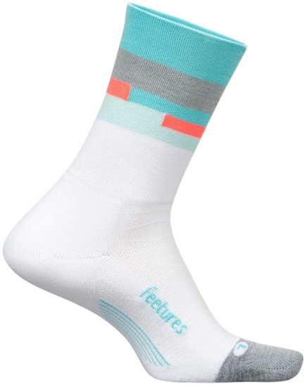 גרבי ספורט Feetures Elite Light Cushion Mini Crew - מידה 38-42 (M) - צבע Aquatic White