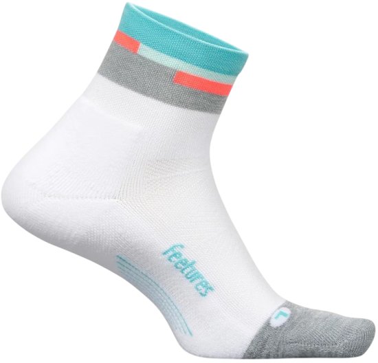 גרבי ספורט Feetures Elite Light Cushion Quarter - מידה 38-42 (M) - צבע Aquatic White