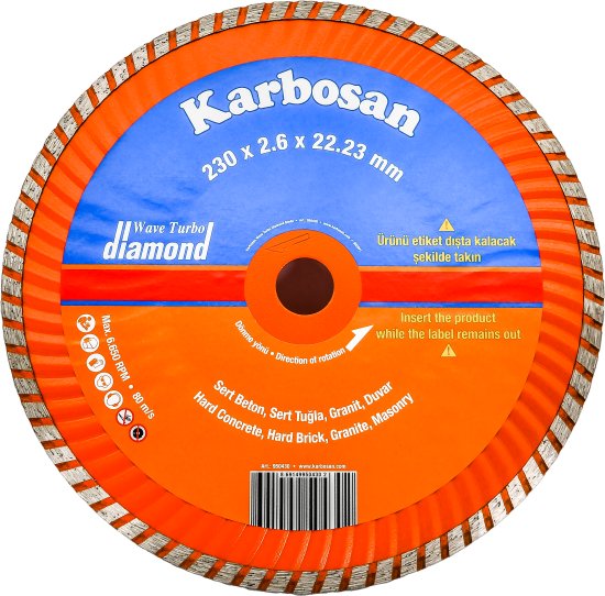 דיסק יהלום טורבו גל 230 מ''מ / 9 אינץ' Karbosan 300-950430