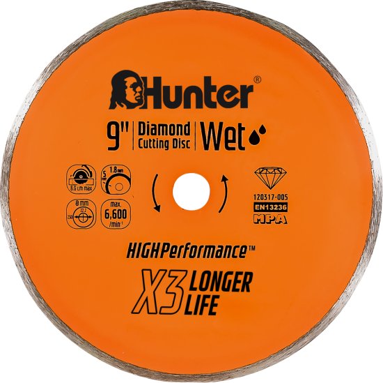 דיסק יהלום סגור-רטוב 230 מ''מ / 9 אינץ' Hunter Eco Wet HD 120317-005