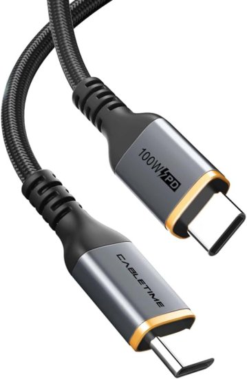 כבל USB-C ל-USB-C באורך 2 מטר Cable Time - צבע שחור
