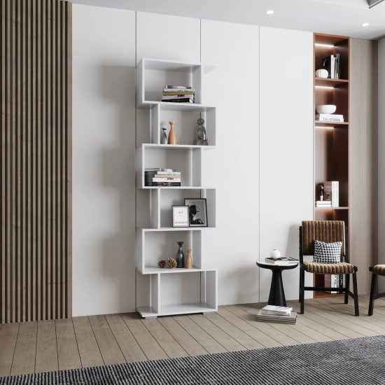 כוורת אחסון זיגזג 6 תאים דגם Rakefet מבית Tudo Design - צבע לבן