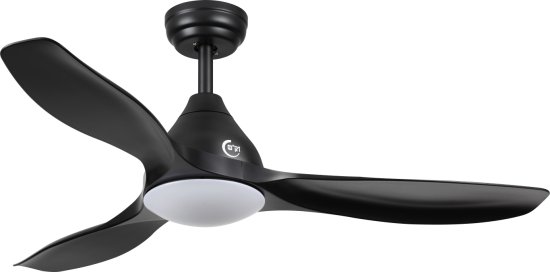 מאוורר תקרה 3 כנפיים 55W בגודל 48 אינץ' + שלט זק''ש EF-1158B  - צבע שחור