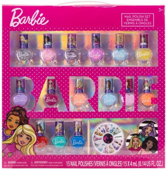מארז 15 לקים ואביזרי קישוט לציפורניים מבית Barbie