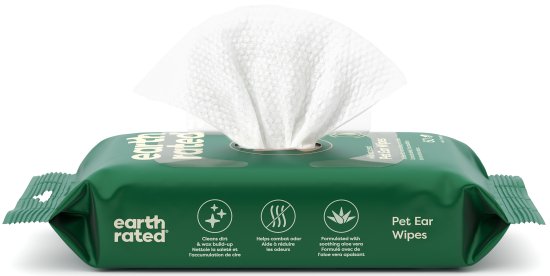 מגבוני אוזניים לכלבים מבית Earth Rated - סך הכל 60 יחידות