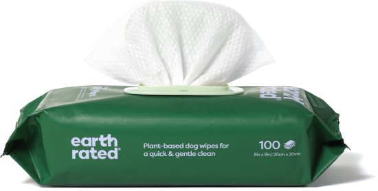 מגבונים לטיפוח הכלב בניחוח לבנדר מבית Earth Rated - סך הכל 100 יחידות