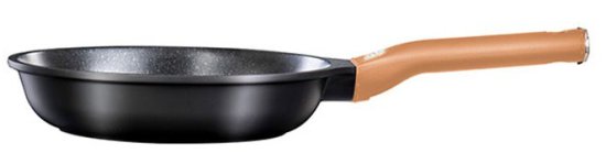 מחבת 28 ס''מ עם ידית ''אפקט העור'' סדרת Charm מבית Food Appeal - צבע שחור עם ידיות קאמל