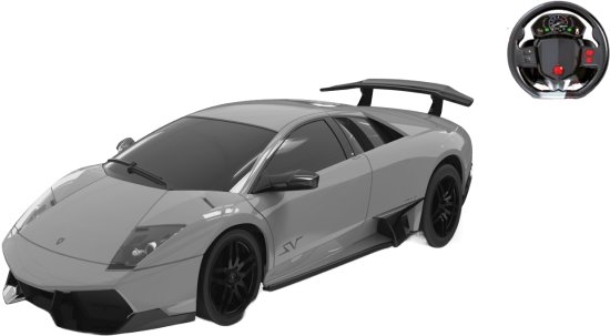 מכונית ספורט 1:24 דגם Lamborghini Murcielago SV עם שלט רחוק בצורת הגה Machina - אפור