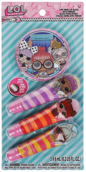 סט 3 ליפ גלוסים ומראה מבית L.O.L.