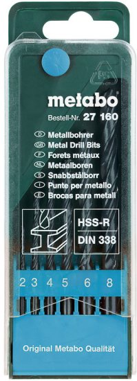 סט 6 יחידות מקדחים למתכת Metabo HSS-R
