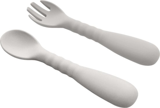 סט מזלג וכפית מסיליקון לתינוק מבית Yamayo - צבע צהוב