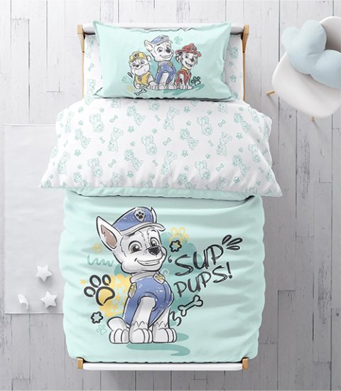 סט מצעים 3 חלקים 100% כותנה 70x130 ס''מ מבית Homestyle - דגם Chase and The Gang