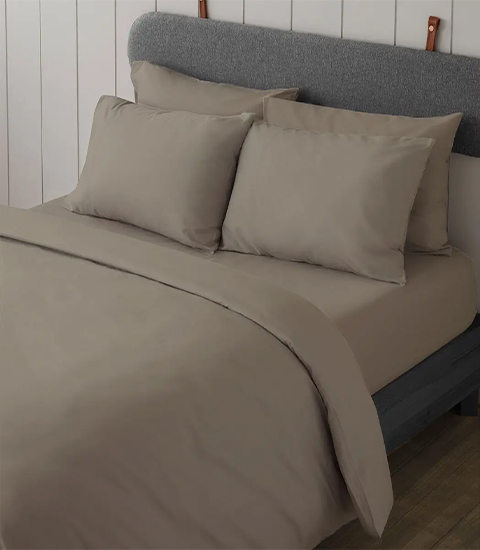 סט מצעים חלקי ג'רסי 100% כותנה 90x200 ס''מ מבית Homestyle - בז'