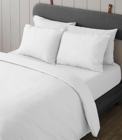 סט מצעים חלקי ג'רסי 100% כותנה 90x200 ס''מ מבית Homestyle - לבן