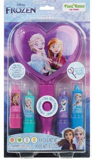 סט מראה מוארת עם 4 שפתונים מבית דיסני - לשבור את הקרח