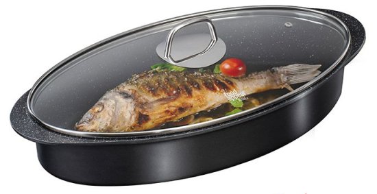 סיר רוסטר אובלי 42x23x7.7 ס''מ 5.1 ליטר סדרת Food Appeal מבית Black Marble - שחור