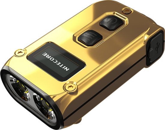 פנס כיס נטען דגם TINI2 SS עמיד למים IP54 מבית Nitecore - גרסה מוגבלת צבע זהב