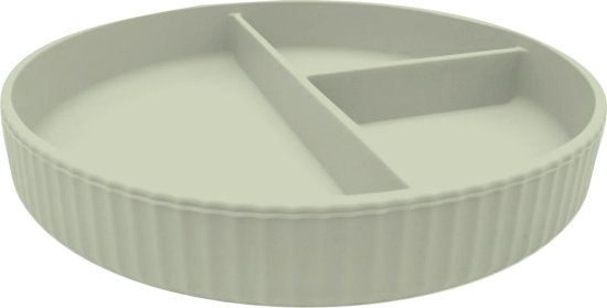 צלחת סיליקון מחולקת לתינוק בתצורת גלים מבית Yamayo - צבע ירוק