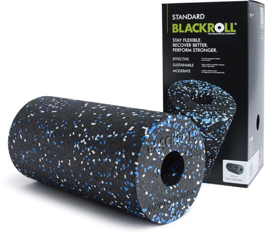 רולר עיסוי דגם Standard מבית BLACKROLL - צבע שחור / לבן / כחול