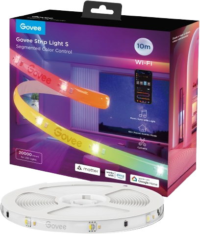 רצועת תאורת LED חכמה לתקרה דגם Govee Strip Light S - אורך 10 מטר