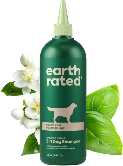 שמפו 3 ב-1 לכלבים בעלי פרווה כפולה מבית Earth Rated