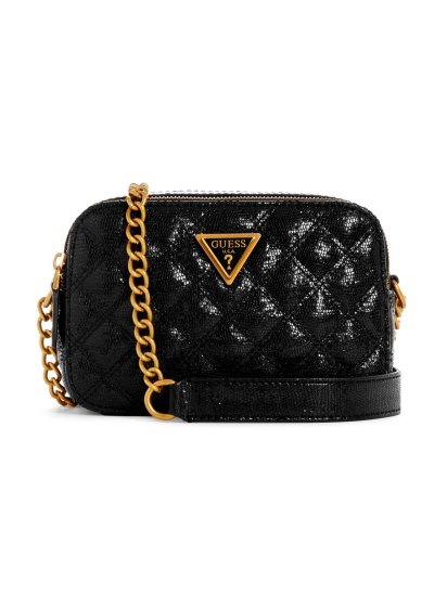 תיק צד דמוי עור לאישה מבית Guess קולקציית GIULLY דגם QK874814-BLA - יבואן רשמי