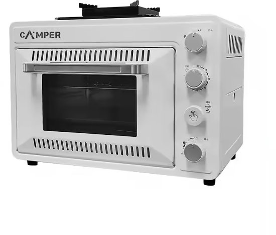 תנור גז נייד עם כירה מבית Camper - צבע כסוף