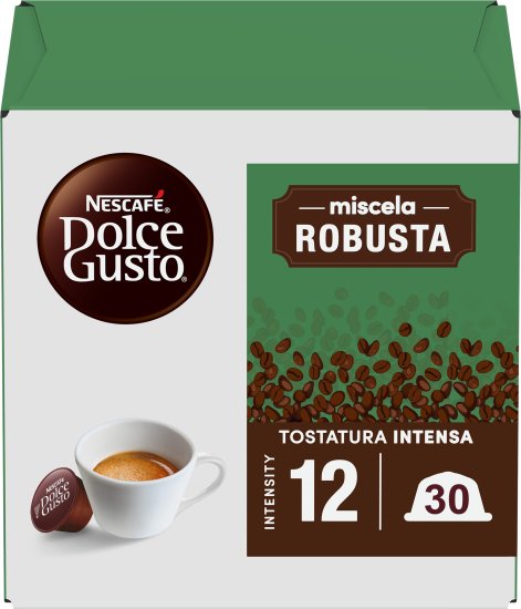 30 קפסולות Nescafe Miscela Robusta - תואמות למכונות קפה Dolce Gusto