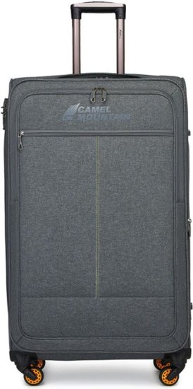 מזוודה מבד בגודל 26 אינץ' דגם Primo מבית Camel Mountain - צבע אפור בהיר – תמונה 3