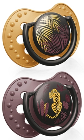 זוג מוצצי סיליקון מהדורת Jungle Vibes מבית Lovi - סגול (3-6 חודשים) – תמונה 3