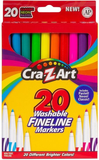 חבילת 20 טושים דקים וצבעוניים מבית CrazArt – תמונה 3