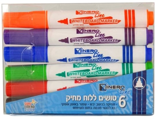 6 טושים ללוח מחיק ראש עגול (70) Linero Line – תמונה 3