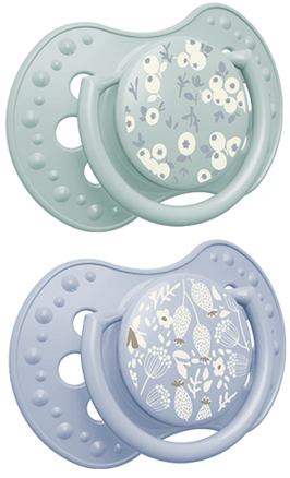 זוג מוצצי סיליקון מהדורת Blossom מבית Lovi - כחול (3-6 חודשים)