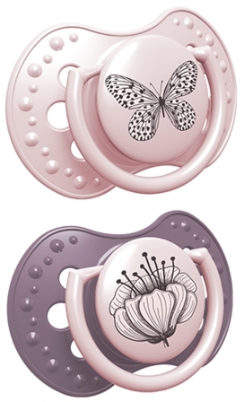 זוג מוצצי סיליקון מהדורת Botanic מבית Lovi - ורוד (0-3 חודשים)