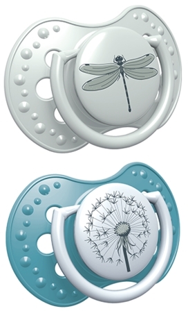 זוג מוצצי סיליקון מהדורת Botanic מבית Lovi - כחול (6-18 חודשים)