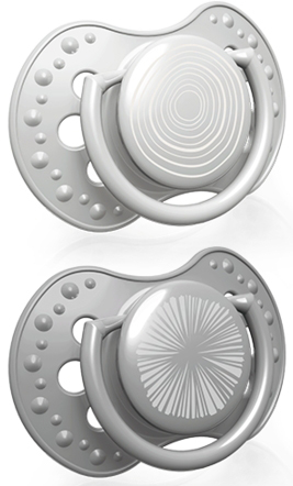 זוג מוצצי סיליקון מהדורת Harmony מבית Lovi - אפור (3-6 חודשים)