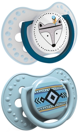 זוג מוצצי סיליקון מהדורת Indian Summer מבית Lovi - כחול (0-3 חודשים)