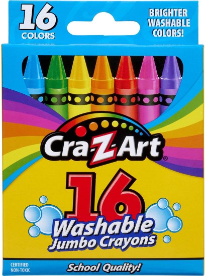 חבילת 16 צבעי קריון ג'מבו רחיצים מבית CrazArt