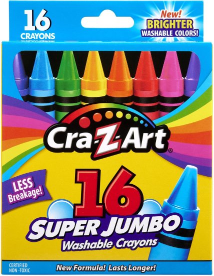 חבילת 16 צבעי קריון רחיצים מבית CrazArt – סופר ג'מבו