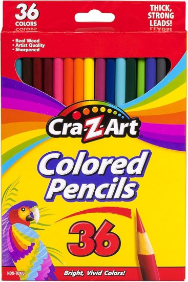 חבילת 36 עפרונות צבעוניים מבית CrazArt
