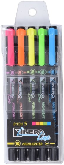 טוש זוהר דו צדדי סט 5 צבעים Linero Line