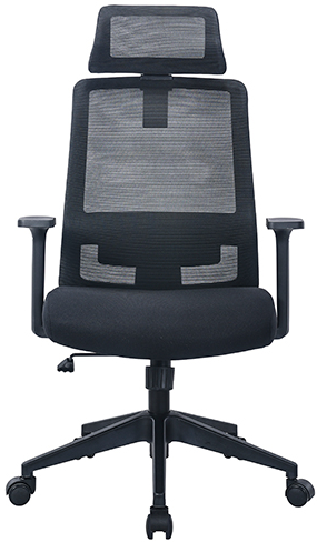 כסא מחשב ארגונומי ואורתופדי מתכוונן דגם Banker מבית Fizzio - צבע שחור