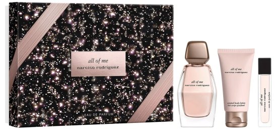 מארז בושם לאישה 90 מ''ל Narciso Rodriguez All OF Me או דה פרפיום E.D.P + בושם 10 מ''ל + תחליב רחצה 50 מ''ל