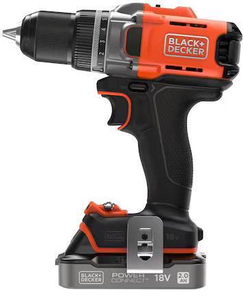מברגה / מקדחת פוטר 18V + סוללת 2Ah + מטען Black+Decker BCD382D1XC-QW