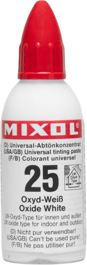 מגוון אוניברסלי מרוכז Mixol - תכולה 20 מ''ל - צבע לבן Oxide 25