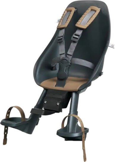 מושב תינוק קדמי Ta-ke לכידון האופניים עם מתאם MTB/ATB מבית Urban Iki - צבע Bincho Black/Kurumi Brown