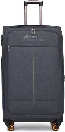 מזוודת טרולי מבד בגודל 19 אינץ' דגם Primo מבית Camel Mountain - צבע שחור