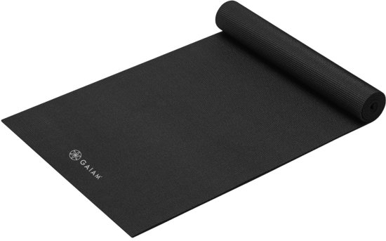 מזרן יוגה PVC פרימיום 5 מ''מ מבית GAIAM - צבע שחור