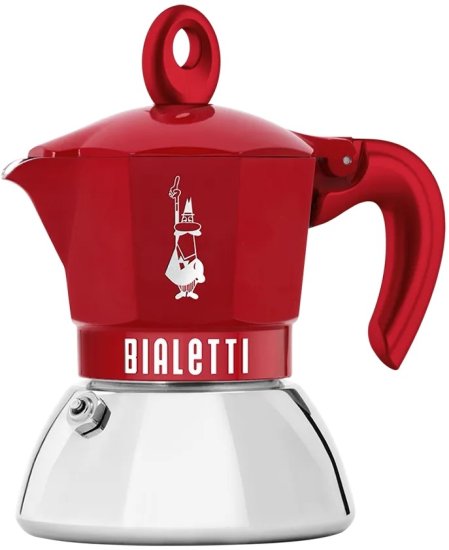 מקינטה ל-2 כוסות קפה תואמת אינדוקציה Bialetti Moka Exclusive – צבע אדום